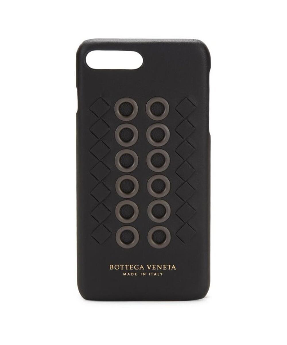 $475 NWT Bottega Veneta Eyelet Woven Leather iPhone 7 or 8 Plus Black Case